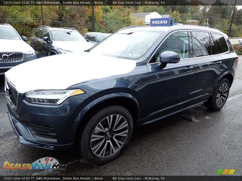 2020 Volvo XC90 T5 AWD Momentum Denim Blue Metallic / Blond Photo #5