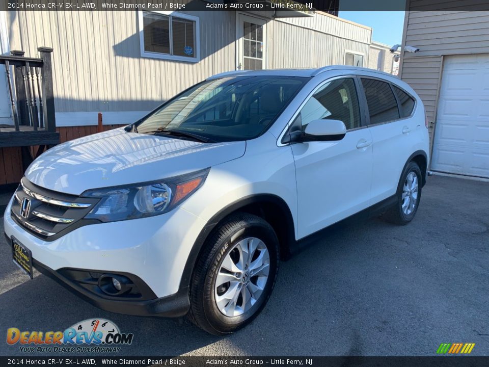 2014 Honda CR-V EX-L AWD White Diamond Pearl / Beige Photo #1