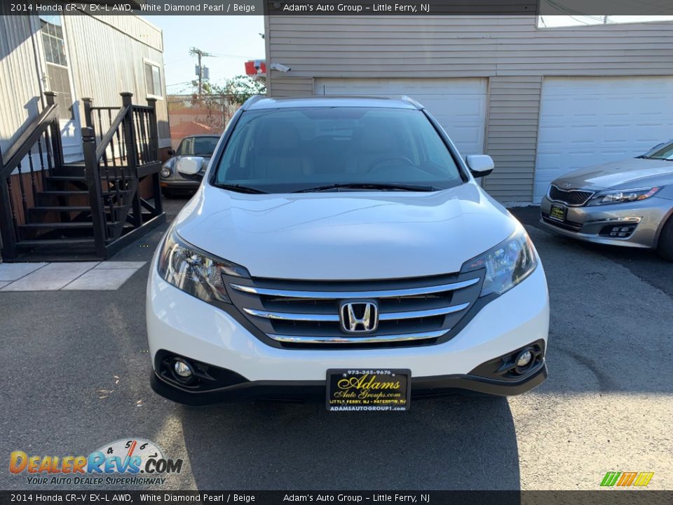 2014 Honda CR-V EX-L AWD White Diamond Pearl / Beige Photo #2