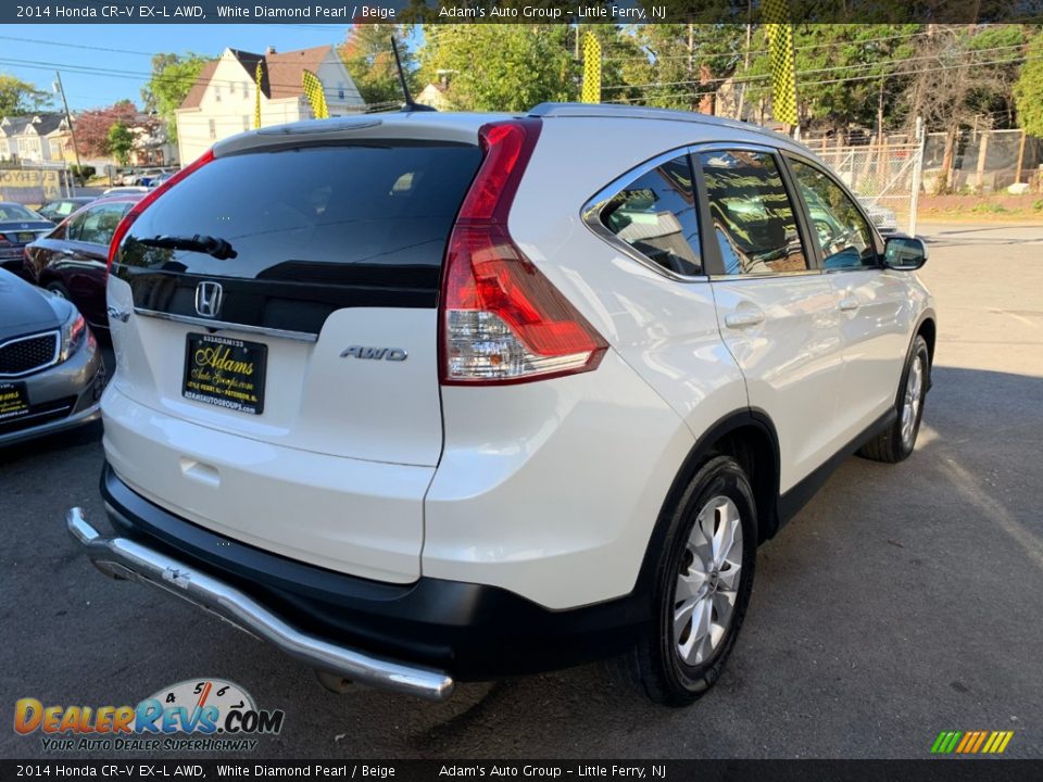 2014 Honda CR-V EX-L AWD White Diamond Pearl / Beige Photo #4