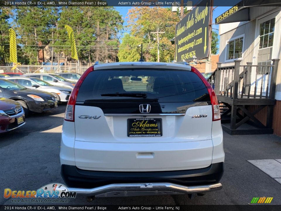 2014 Honda CR-V EX-L AWD White Diamond Pearl / Beige Photo #5