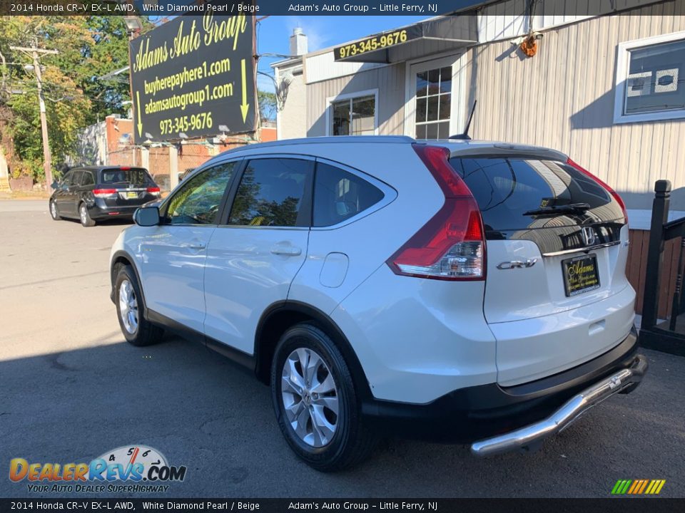 2014 Honda CR-V EX-L AWD White Diamond Pearl / Beige Photo #6