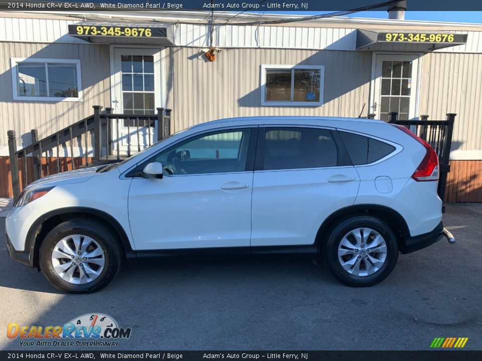 2014 Honda CR-V EX-L AWD White Diamond Pearl / Beige Photo #7