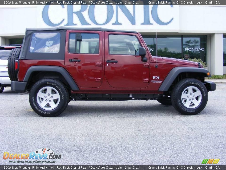 2009 Jeep Wrangler Unlimited X 4x4 Red Rock Crystal Pearl / Dark Slate Gray/Medium Slate Gray Photo #1
