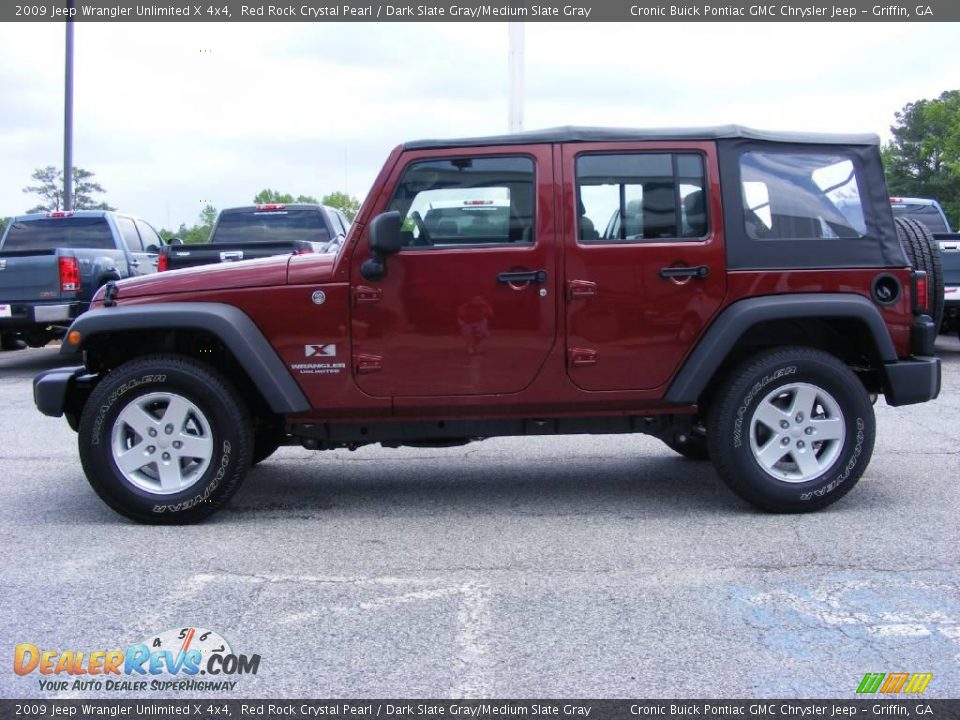 2009 Jeep Wrangler Unlimited X 4x4 Red Rock Crystal Pearl / Dark Slate Gray/Medium Slate Gray Photo #5