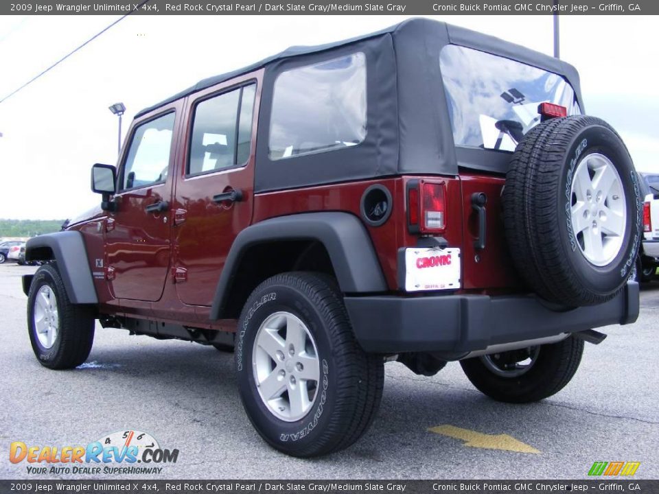 2009 Jeep Wrangler Unlimited X 4x4 Red Rock Crystal Pearl / Dark Slate Gray/Medium Slate Gray Photo #6