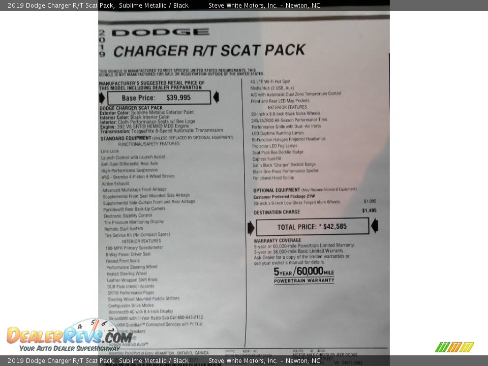 2019 Dodge Charger R/T Scat Pack Sublime Metallic / Black Photo #35
