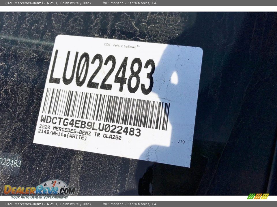 2020 Mercedes-Benz GLA 250 Polar White / Black Photo #11