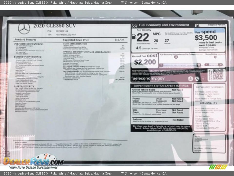 2020 Mercedes-Benz GLE 350 Polar White / Macchiato Beige/Magma Grey Photo #9