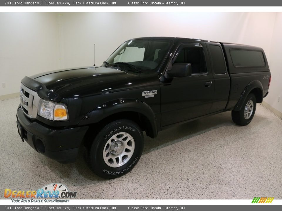 2011 Ford Ranger XLT SuperCab 4x4 Black / Medium Dark Flint Photo #3
