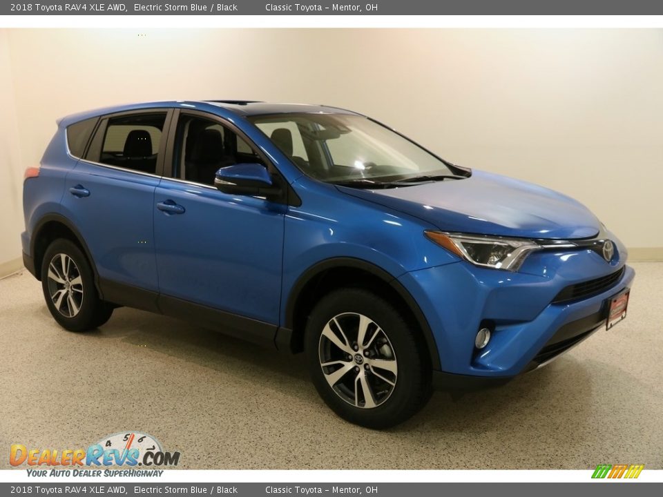 2018 Toyota RAV4 XLE AWD Electric Storm Blue / Black Photo #1