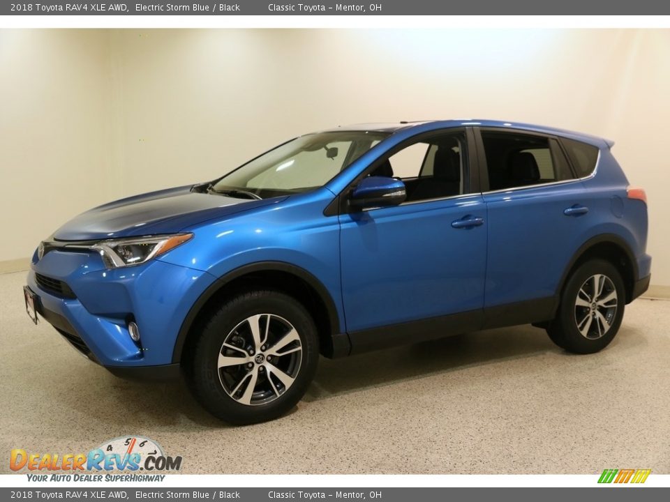 2018 Toyota RAV4 XLE AWD Electric Storm Blue / Black Photo #3