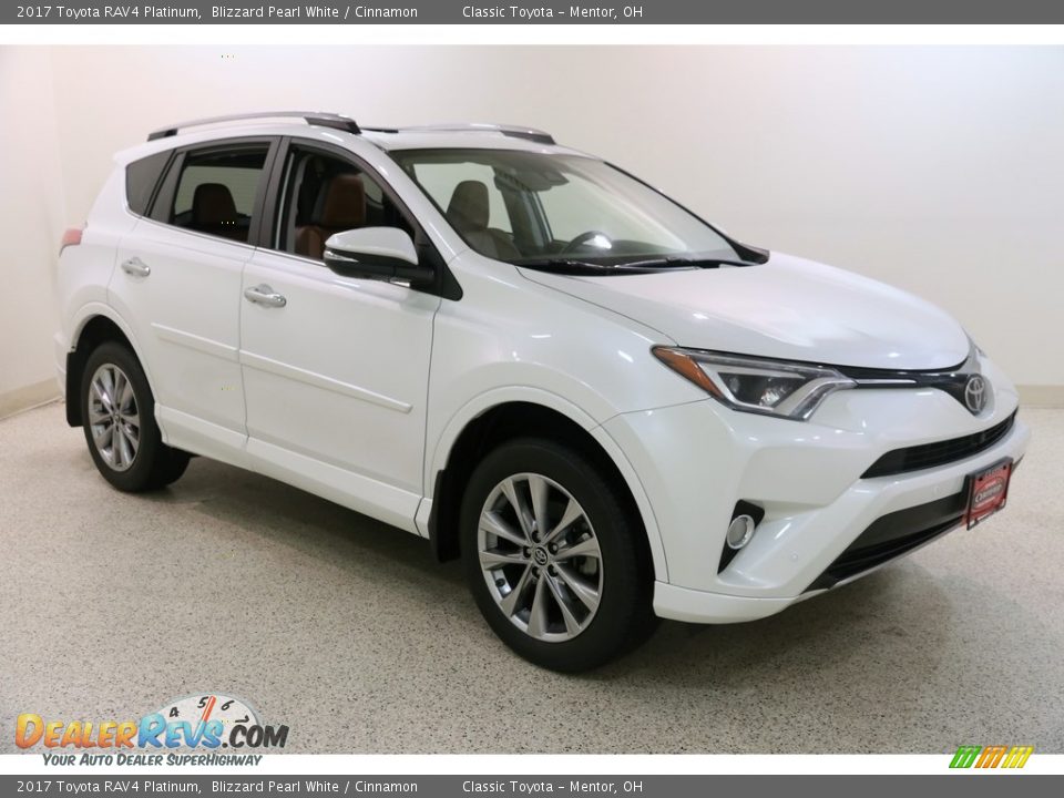 2017 Toyota RAV4 Platinum Blizzard Pearl White / Cinnamon Photo #1
