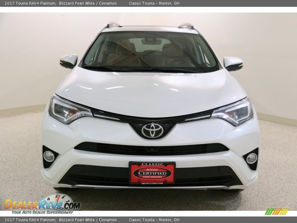 2017 Toyota RAV4 Platinum Blizzard Pearl White / Cinnamon Photo #2