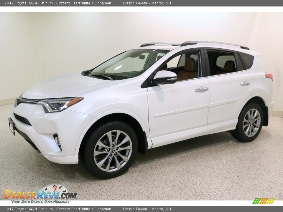 2017 Toyota RAV4 Platinum Blizzard Pearl White / Cinnamon Photo #3