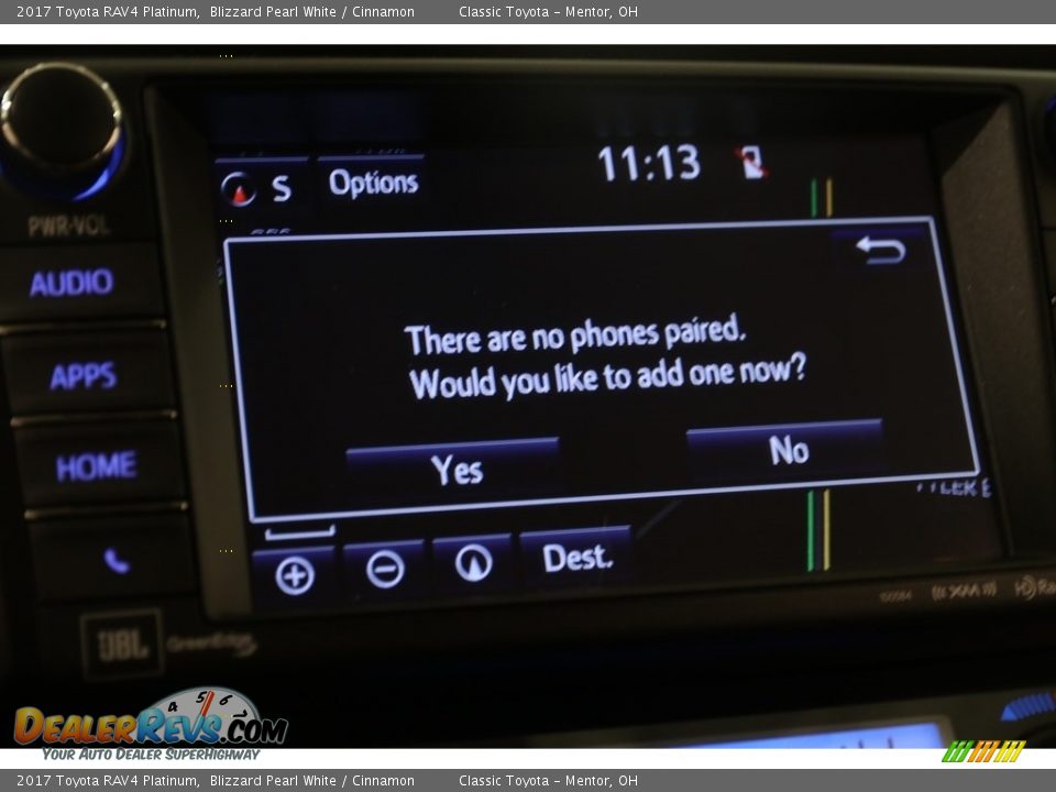 2017 Toyota RAV4 Platinum Blizzard Pearl White / Cinnamon Photo #11