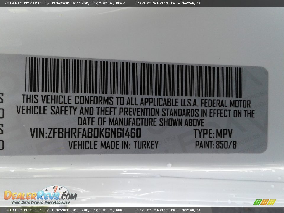 2019 Ram ProMaster City Tradesman Cargo Van Bright White / Black Photo #26