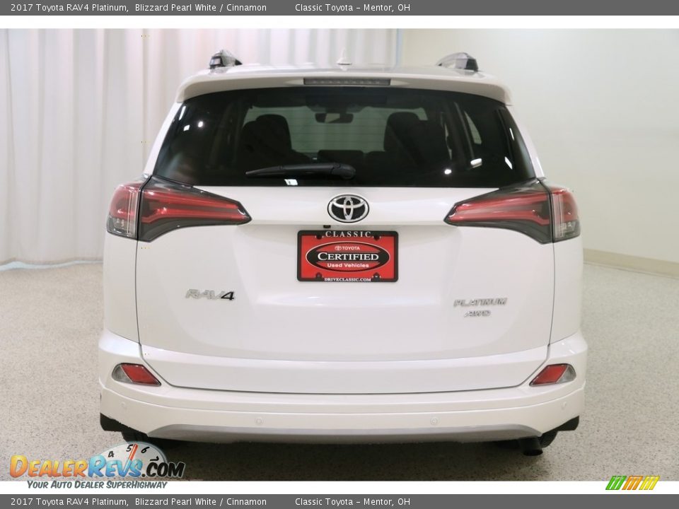 2017 Toyota RAV4 Platinum Blizzard Pearl White / Cinnamon Photo #16
