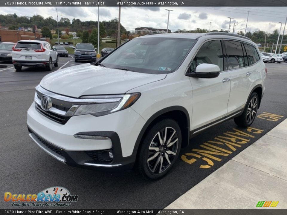2020 Honda Pilot Elite AWD Platinum White Pearl / Beige Photo #4