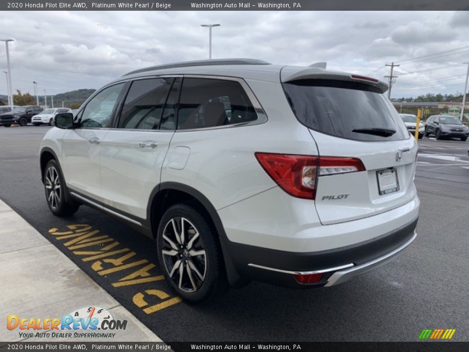 2020 Honda Pilot Elite AWD Platinum White Pearl / Beige Photo #5