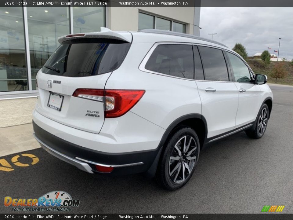 2020 Honda Pilot Elite AWD Platinum White Pearl / Beige Photo #7