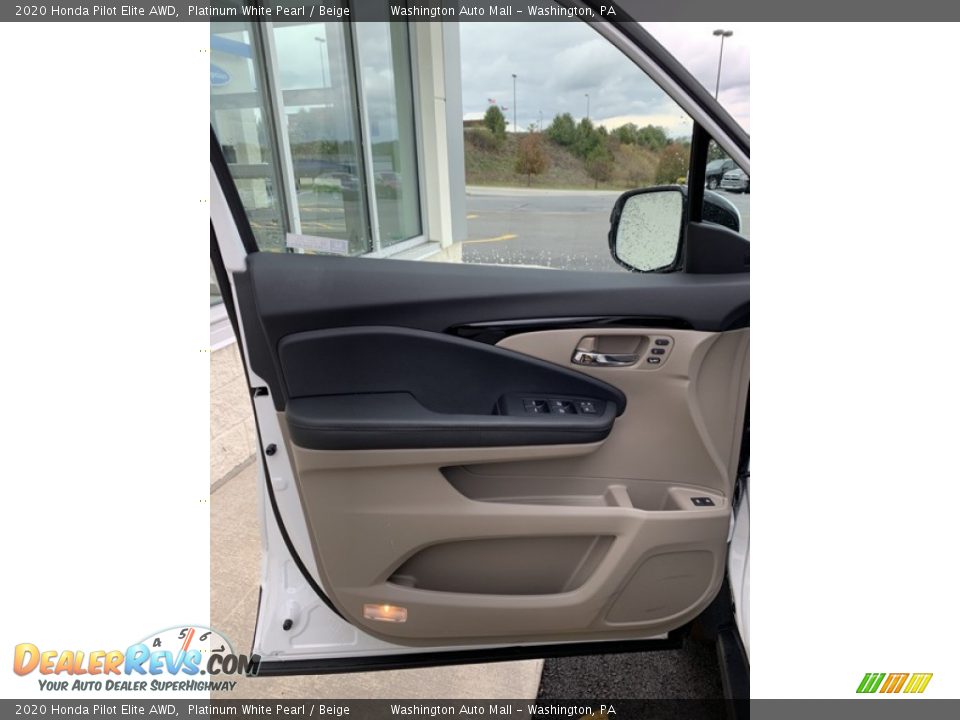 2020 Honda Pilot Elite AWD Platinum White Pearl / Beige Photo #10
