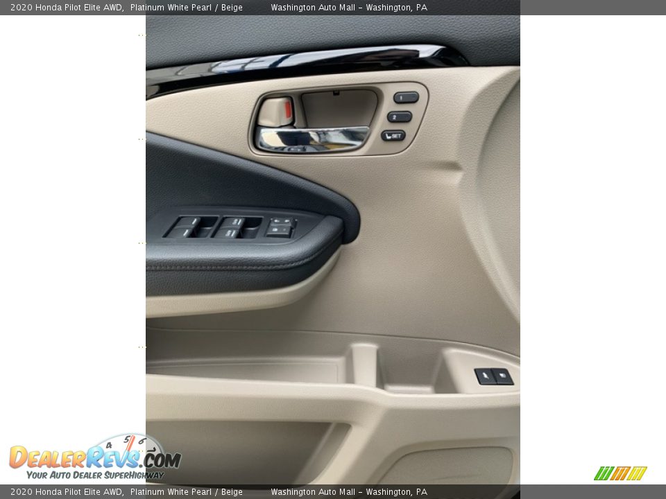 2020 Honda Pilot Elite AWD Platinum White Pearl / Beige Photo #11
