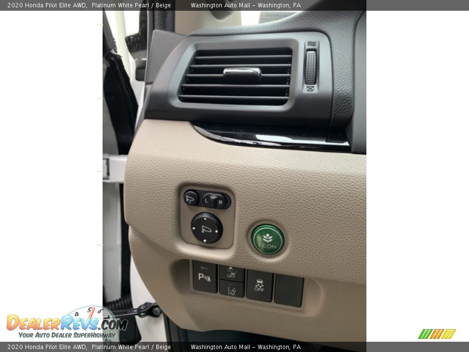 2020 Honda Pilot Elite AWD Platinum White Pearl / Beige Photo #12