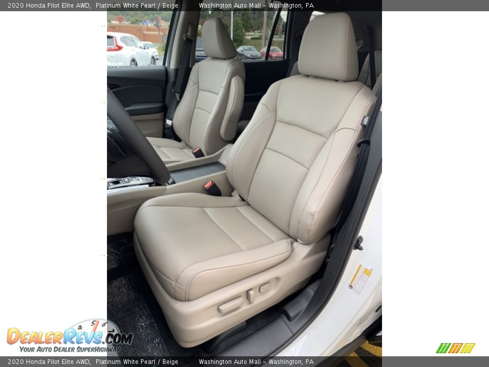 2020 Honda Pilot Elite AWD Platinum White Pearl / Beige Photo #14