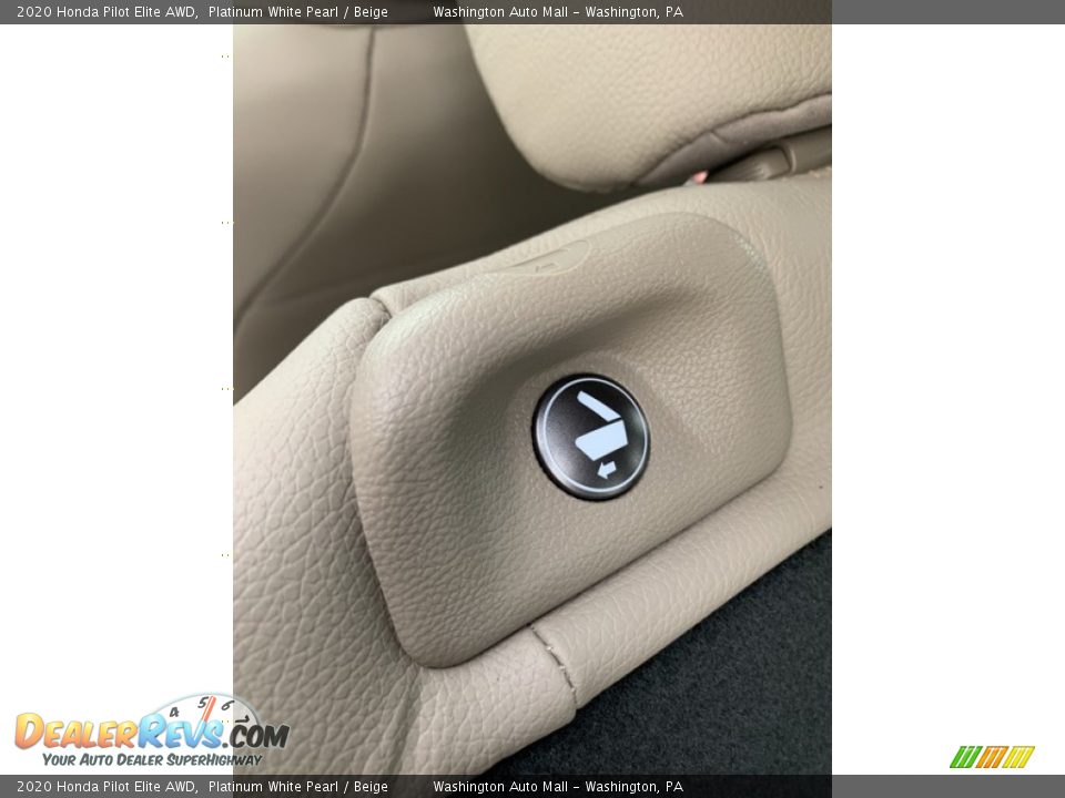 2020 Honda Pilot Elite AWD Platinum White Pearl / Beige Photo #20