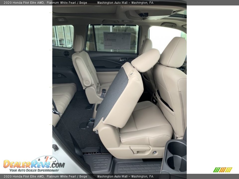 2020 Honda Pilot Elite AWD Platinum White Pearl / Beige Photo #29