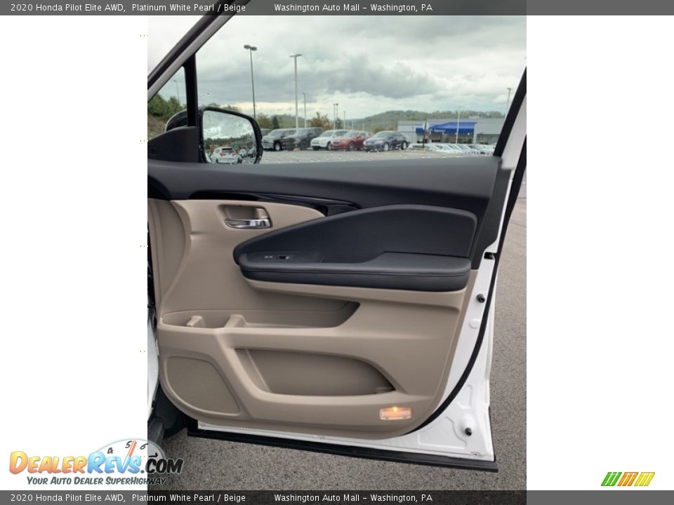 2020 Honda Pilot Elite AWD Platinum White Pearl / Beige Photo #36
