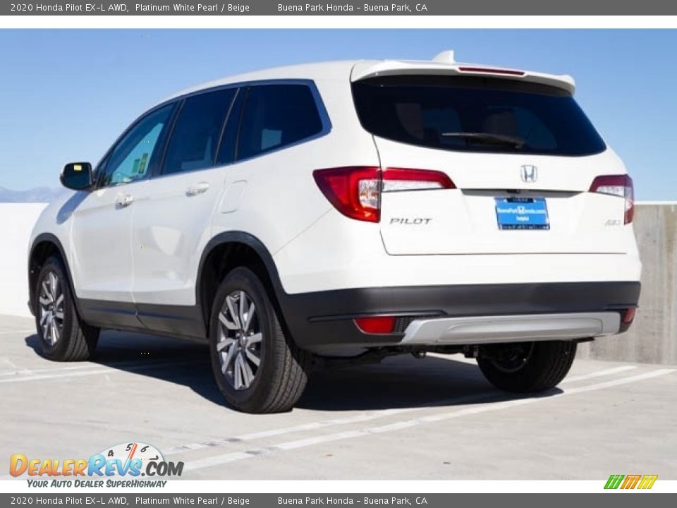 2020 Honda Pilot EX-L AWD Platinum White Pearl / Beige Photo #2