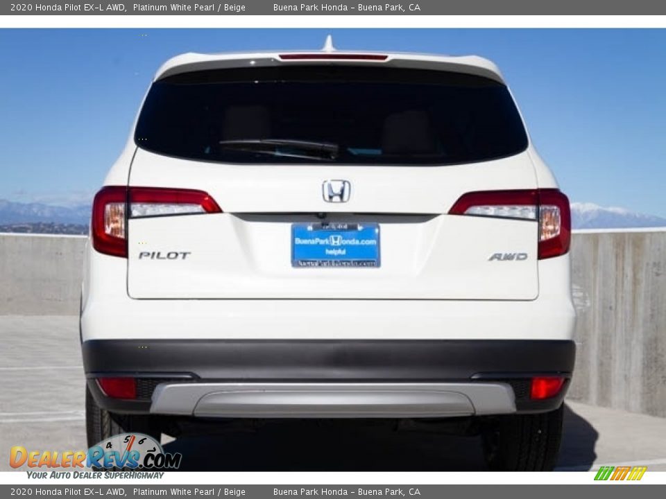2020 Honda Pilot EX-L AWD Platinum White Pearl / Beige Photo #7