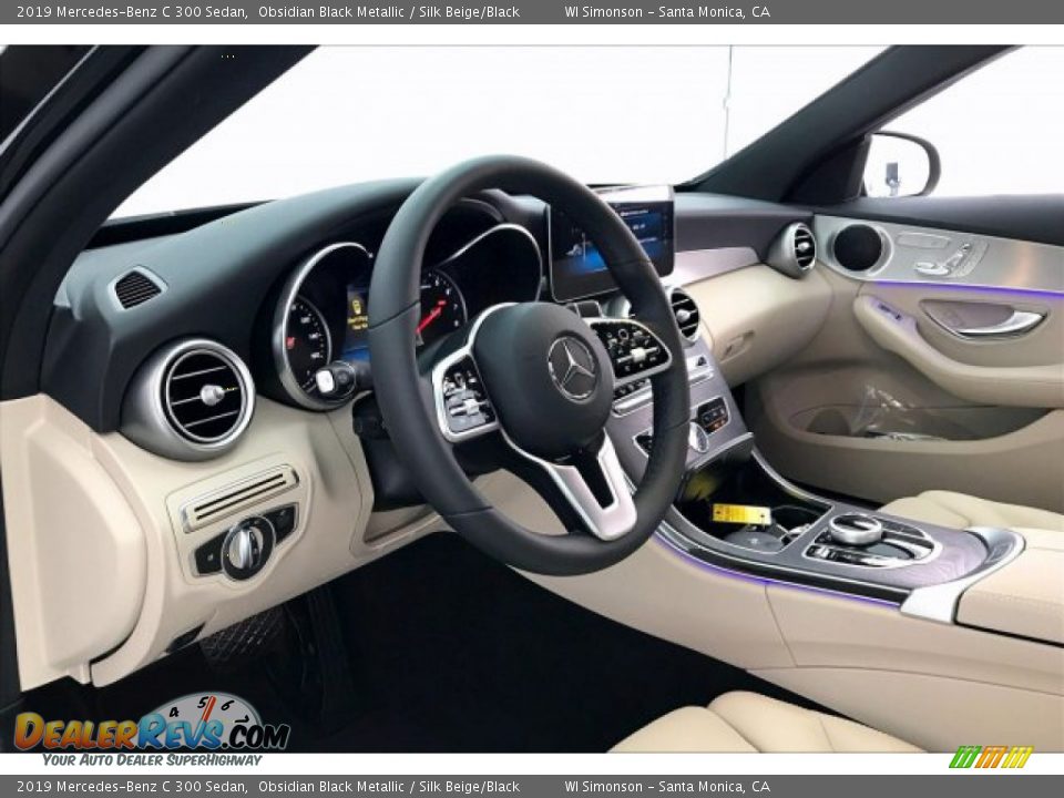 2019 Mercedes-Benz C 300 Sedan Obsidian Black Metallic / Silk Beige/Black Photo #4