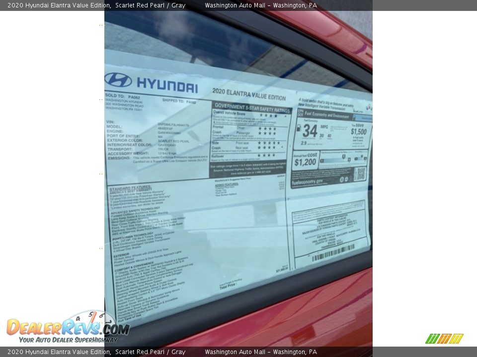 2020 Hyundai Elantra Value Edition Scarlet Red Pearl / Gray Photo #16