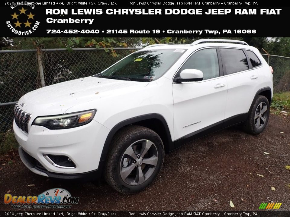 2020 Jeep Cherokee Limited 4x4 Bright White / Ski Gray/Black Photo #1