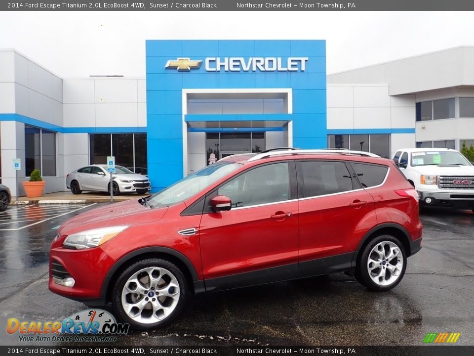 2014 Ford Escape Titanium 2.0L EcoBoost 4WD Sunset / Charcoal Black Photo #1