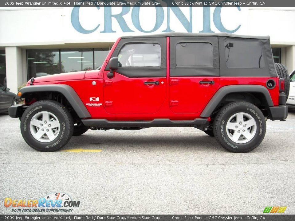 2009 Jeep Wrangler Unlimited X 4x4 Flame Red / Dark Slate Gray/Medium Slate Gray Photo #1