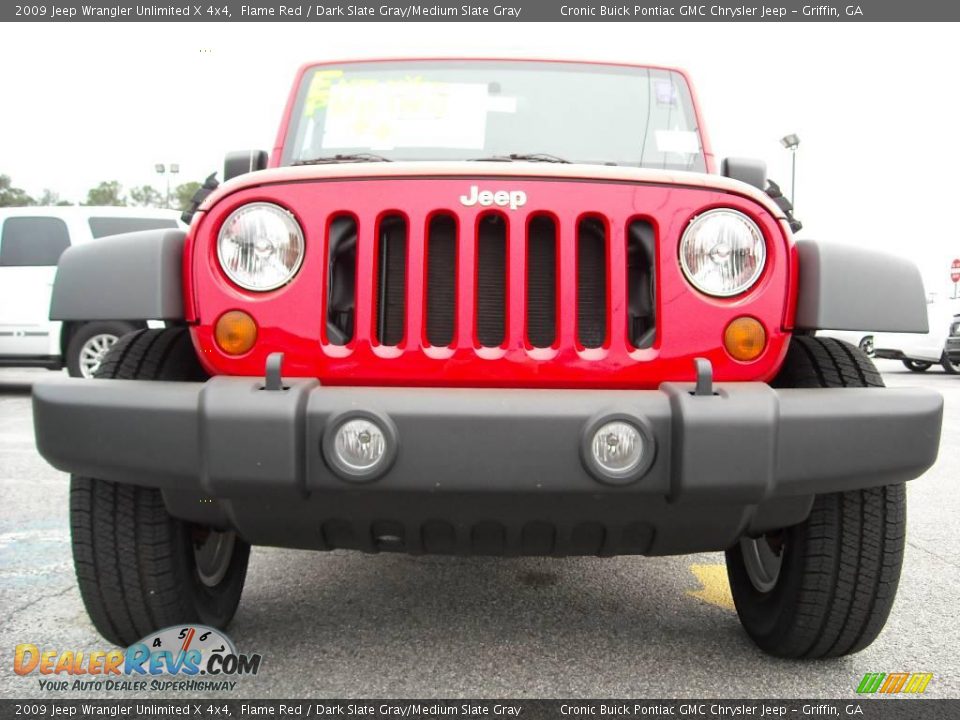 2009 Jeep Wrangler Unlimited X 4x4 Flame Red / Dark Slate Gray/Medium Slate Gray Photo #3