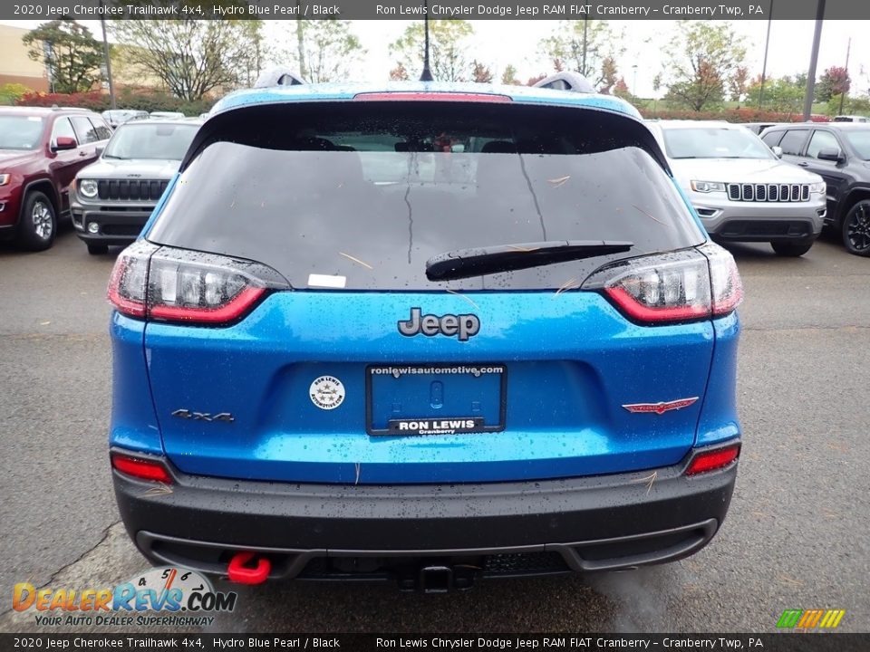 2020 Jeep Cherokee Trailhawk 4x4 Hydro Blue Pearl / Black Photo #4