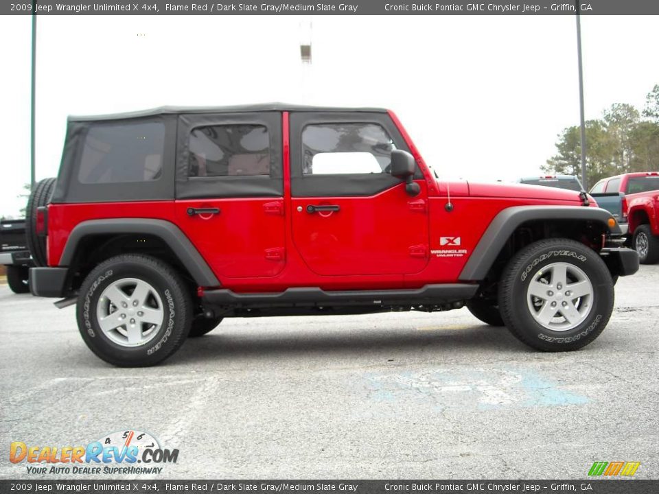 2009 Jeep Wrangler Unlimited X 4x4 Flame Red / Dark Slate Gray/Medium Slate Gray Photo #5