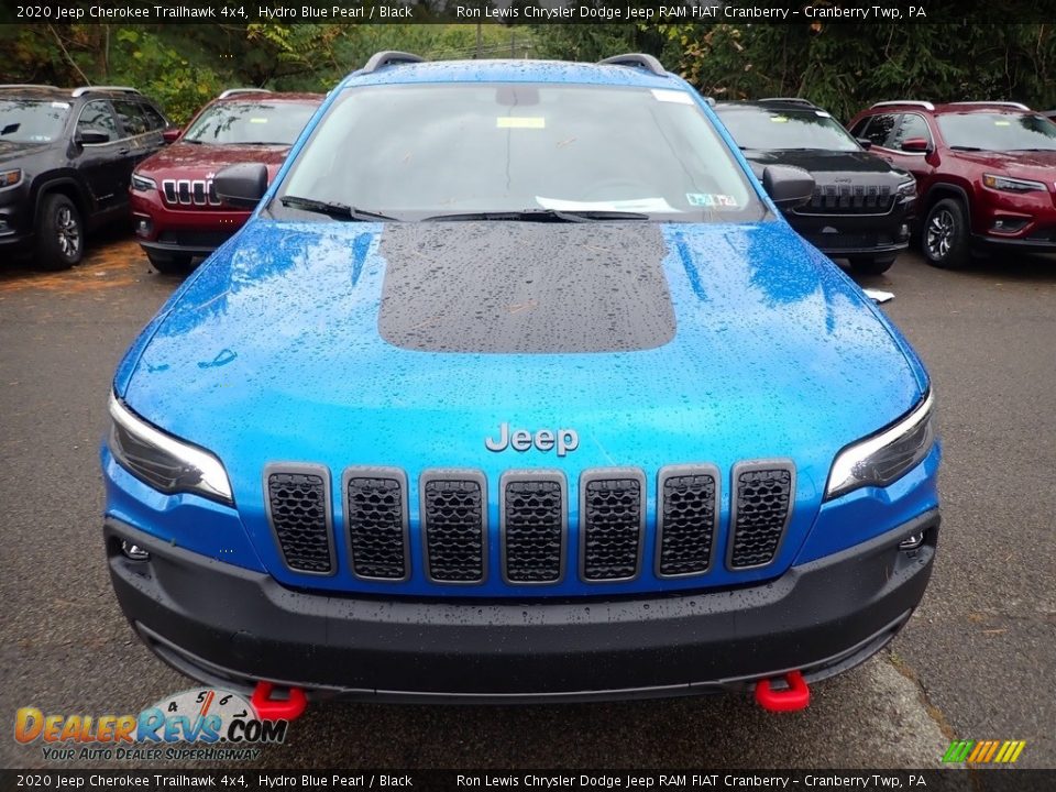 2020 Jeep Cherokee Trailhawk 4x4 Hydro Blue Pearl / Black Photo #8