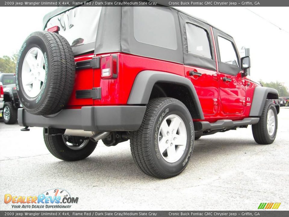 2009 Jeep Wrangler Unlimited X 4x4 Flame Red / Dark Slate Gray/Medium Slate Gray Photo #6