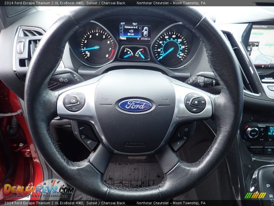 2014 Ford Escape Titanium 2.0L EcoBoost 4WD Sunset / Charcoal Black Photo #25
