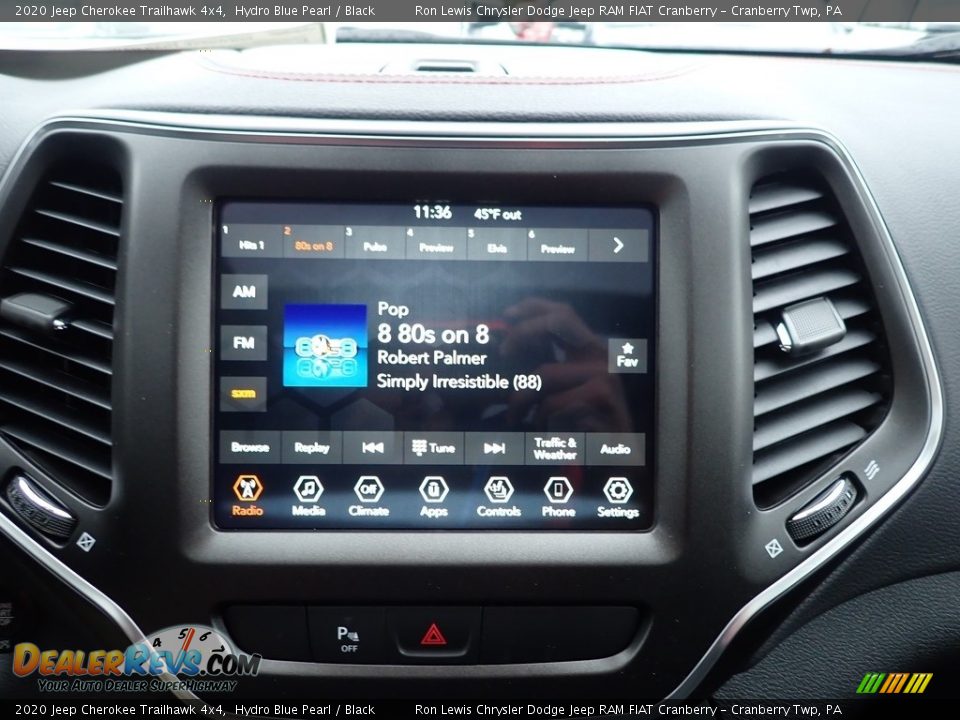 2020 Jeep Cherokee Trailhawk 4x4 Hydro Blue Pearl / Black Photo #16