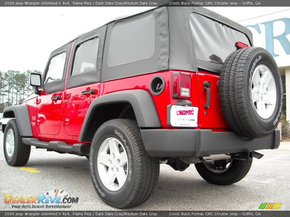 2009 Jeep Wrangler Unlimited X 4x4 Flame Red / Dark Slate Gray/Medium Slate Gray Photo #8