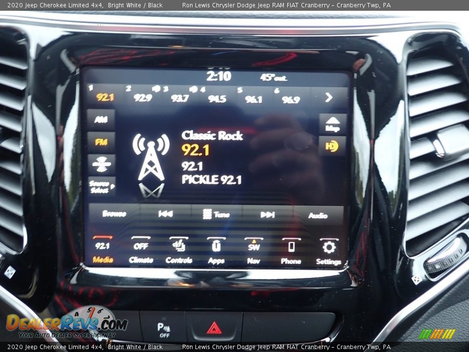 2020 Jeep Cherokee Limited 4x4 Bright White / Black Photo #17