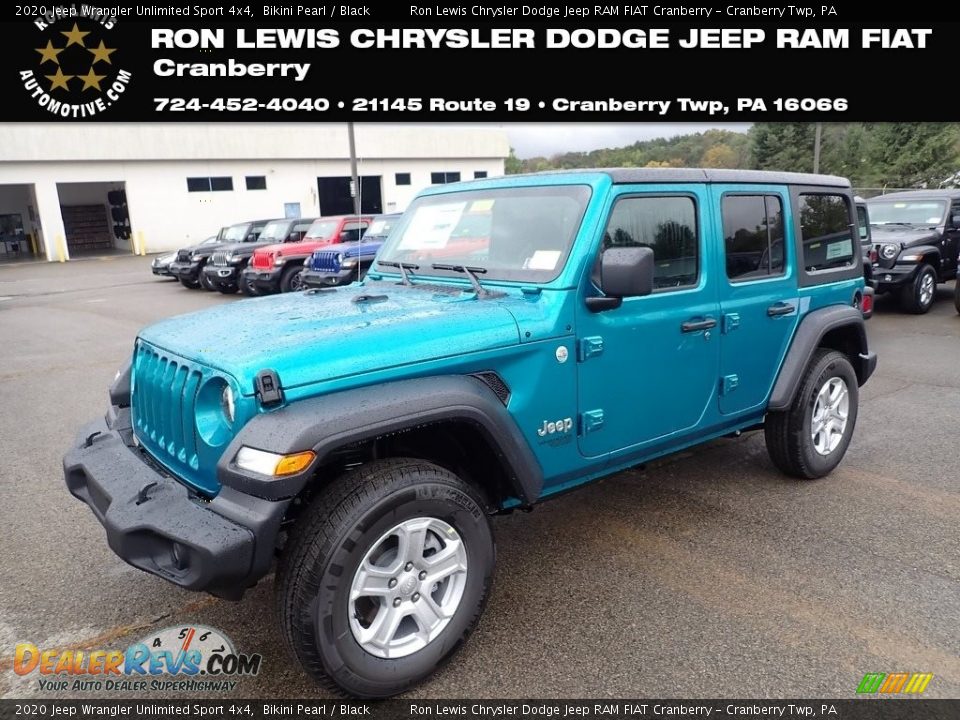2020 Jeep Wrangler Unlimited Sport 4x4 Bikini Pearl / Black Photo #1