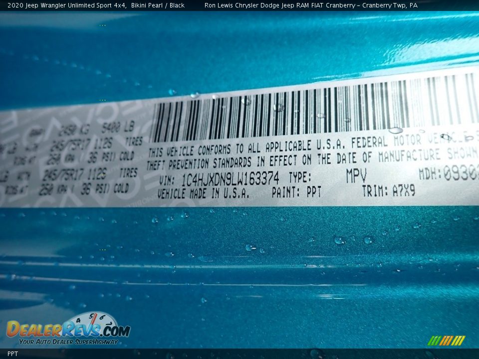 Jeep Color Code PPT Bikini Pearl